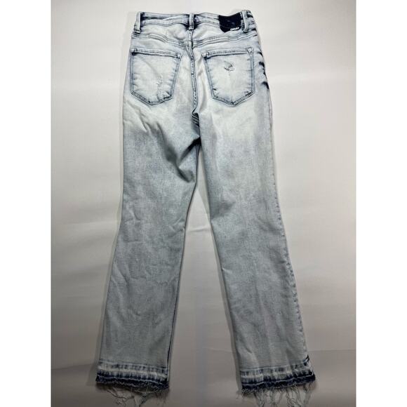 Risen Women's Acid Wash Straight Leg Stretch Denim Jeans - Size 5/27 (27x27) - Picture 2 of 6